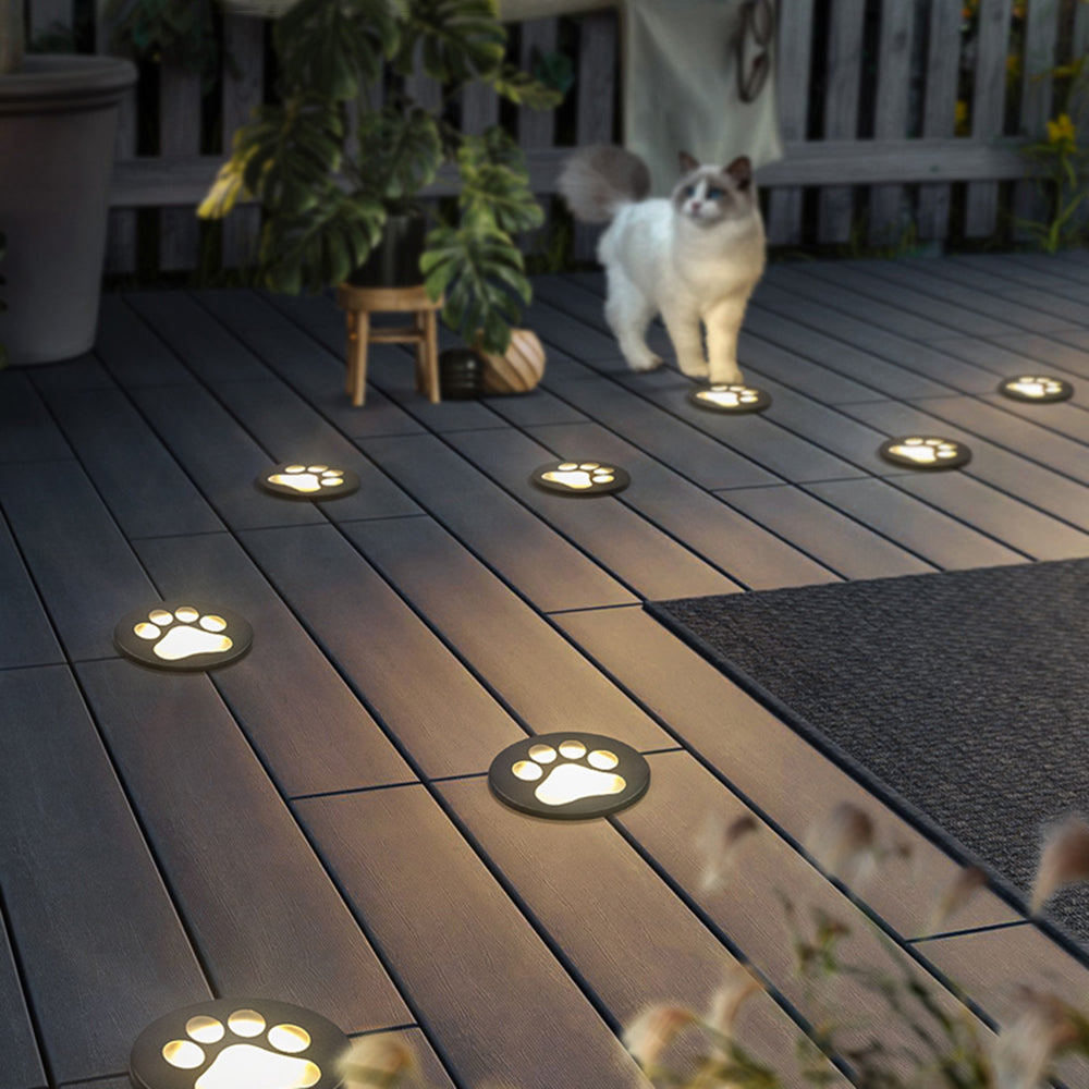 Minori Modern Cat Paw Metal/Acrylic Outdoor In Ground Light