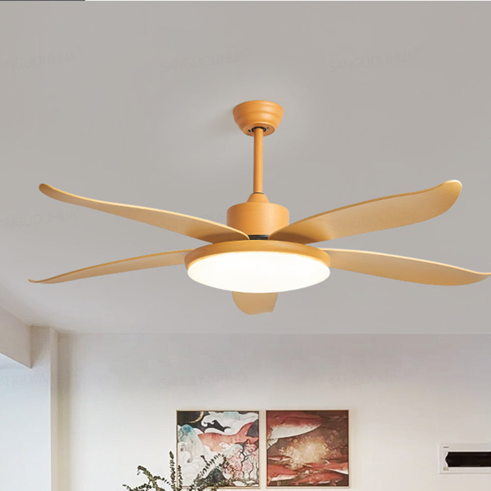 Haydn 5-Blade DC Ceiling Fan with Light, Wood Color, Summer, 40''/47''