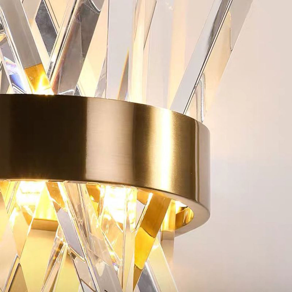 Marilyn Decorative Geometric Crystal/Metal Wall Lamp, Gold