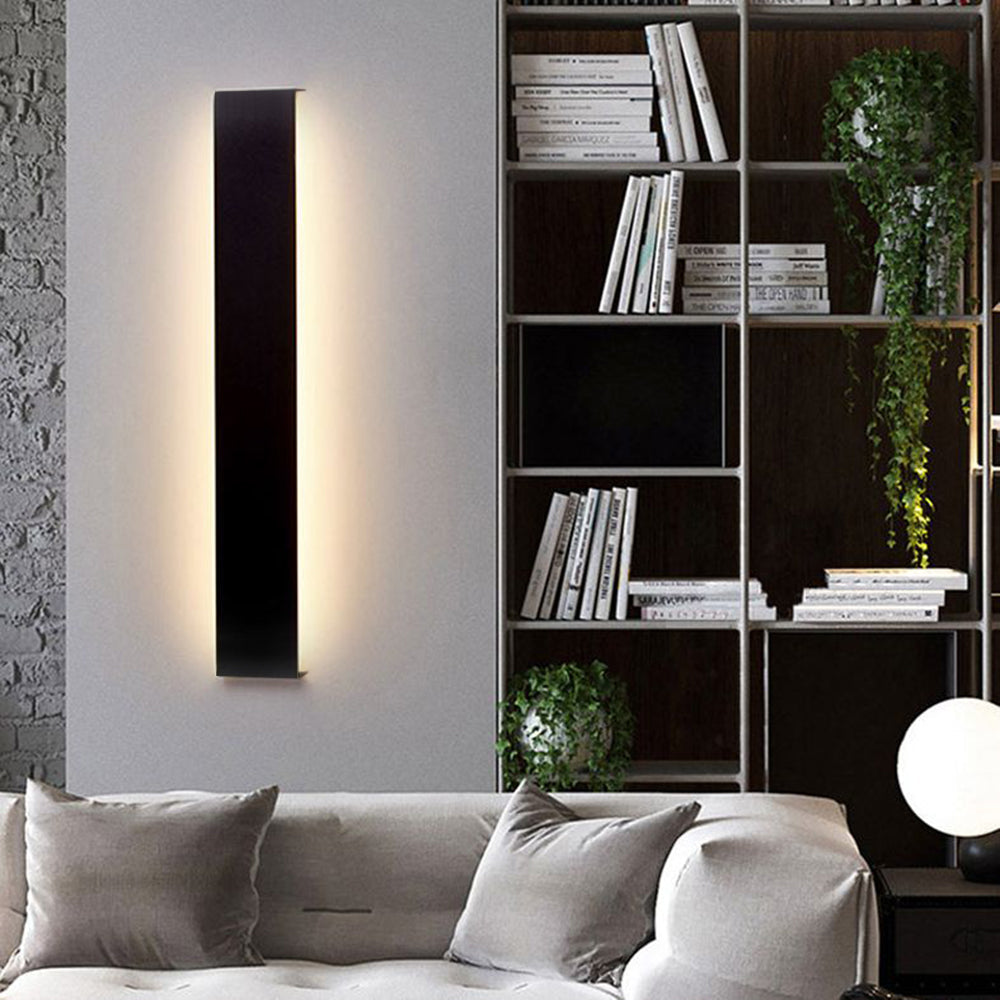 Edge Minimalist Rectangular Wall Lamp,Black/White/Gold,Bathroom