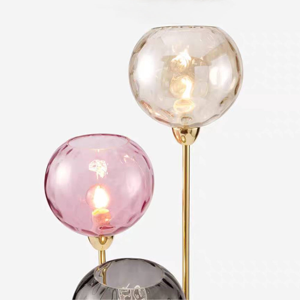 Hailie Designer Bubble Floor Lamp, Metal/Glass