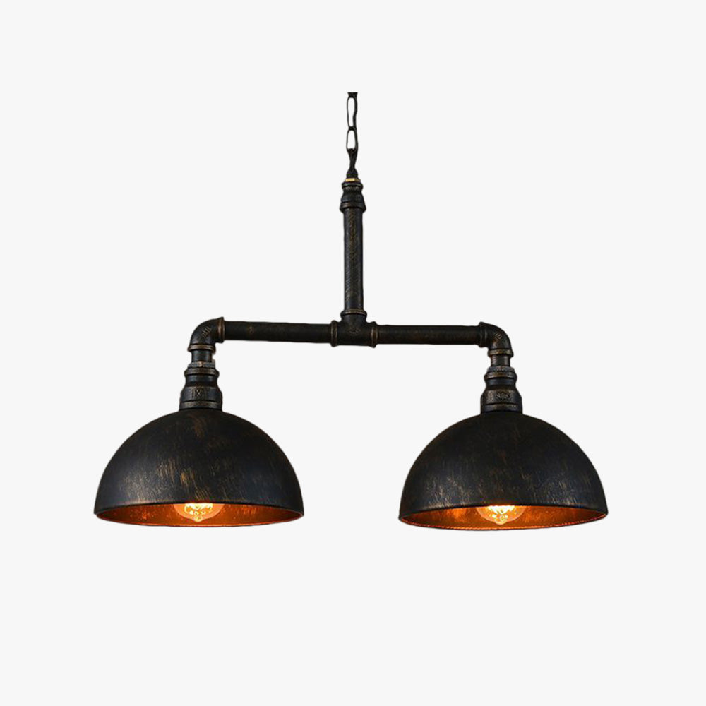 Alessio Industrial Dome Metal Pendant Light, Black