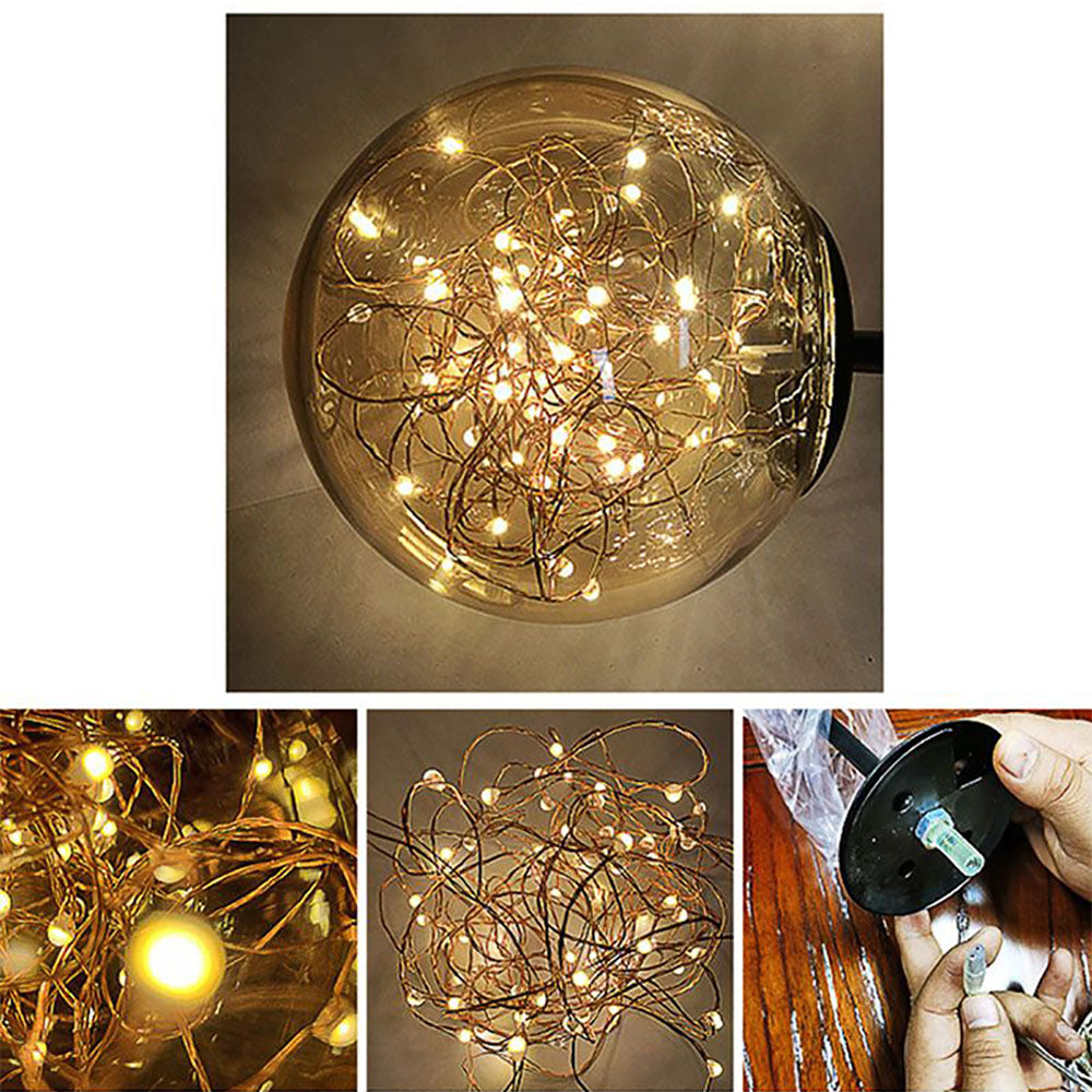 Valentina Wall Lamp Starry Globe Art Deco, Black/Gold, Bedroom