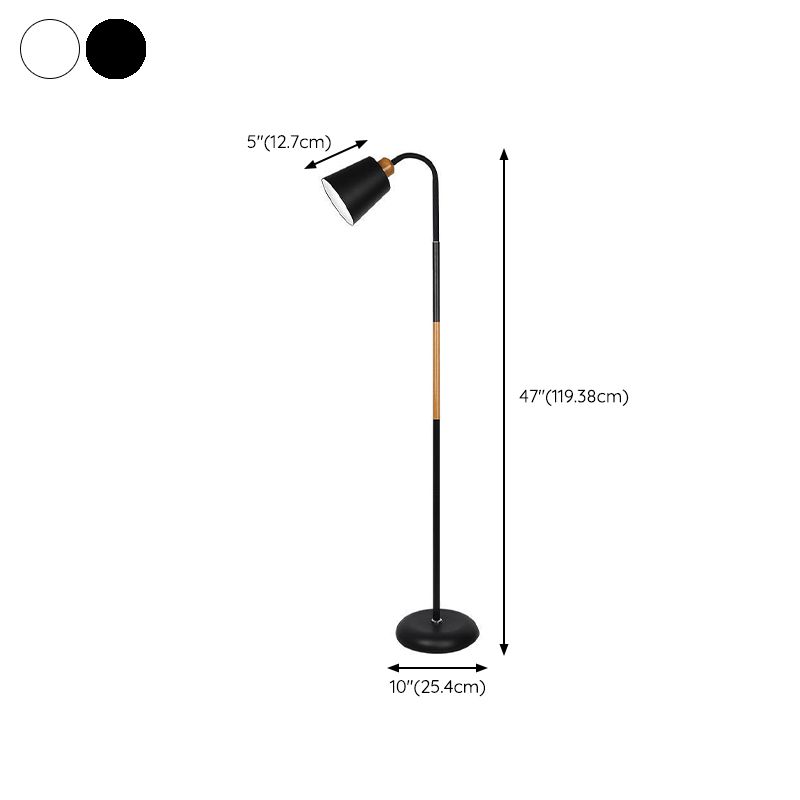 Eryn Floor Lamp Double Head Modern, Metal,Black/White, Bedroom