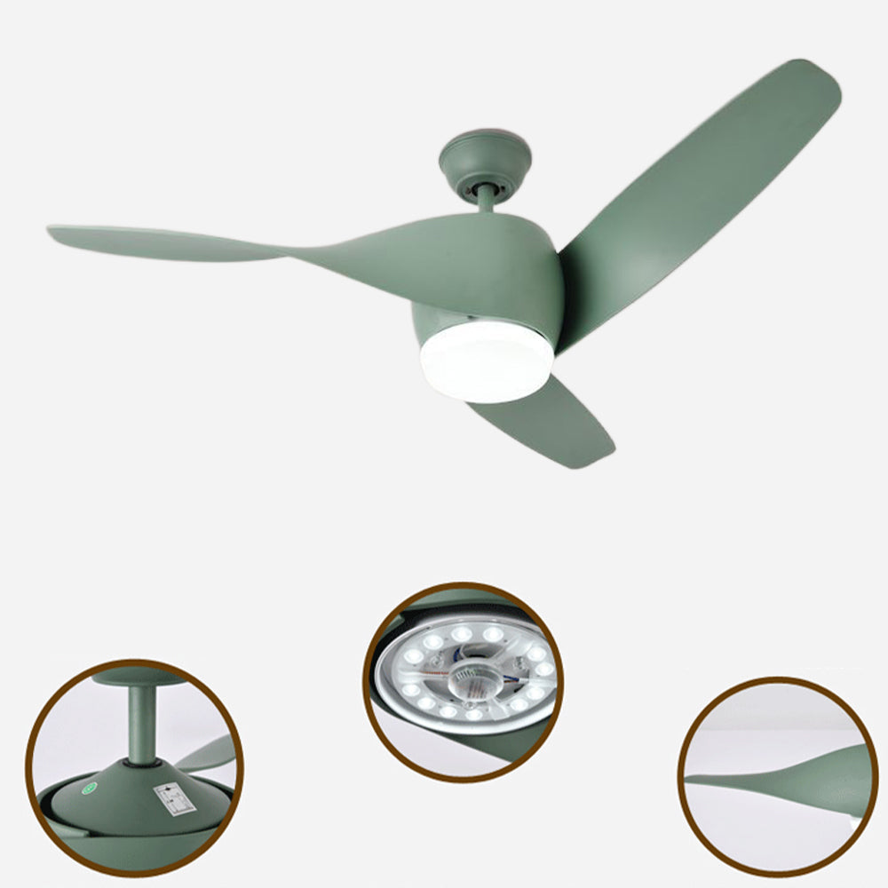 Garner 3-Blade Basic Ceiling Fan with Light, 4 Colors, DIA 52''