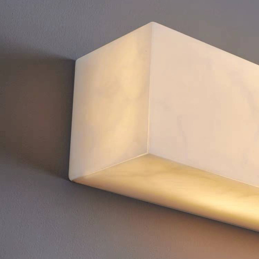 Edge Modern Rectangular Resin Outdoor Wall Lamp, White