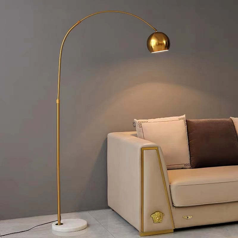 Macaron Modern Fishing 1 Light Arc Floor Lamp, Metal