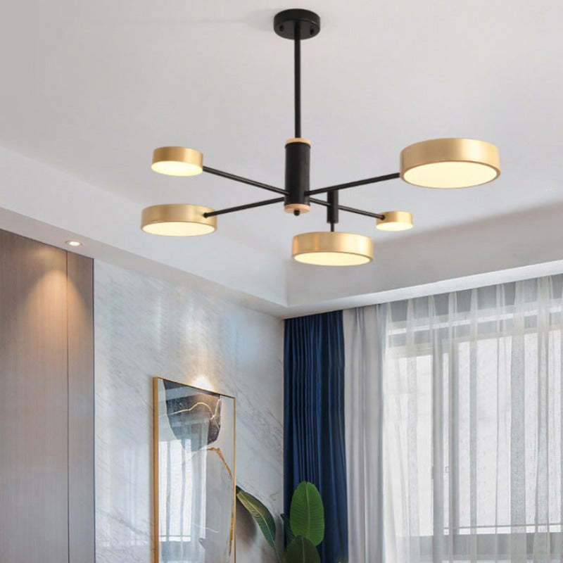 Sienna Pendant Light LED, Metal & Wood, Grey/White/Gold