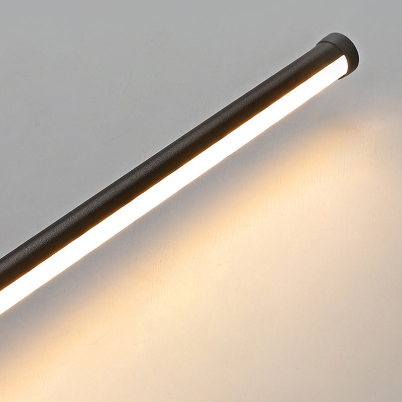 Edge Minimalist Rotatable Linear Outdoor Wall Lamp, Black