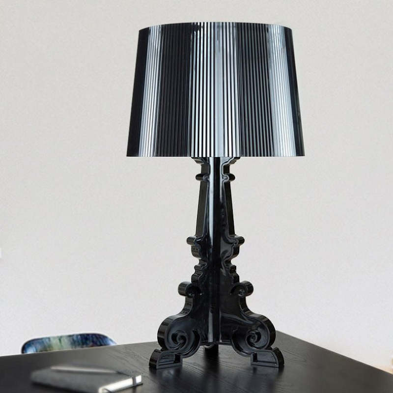 Kirsten Table Lamp Arcylic Transparent Black Bedroom