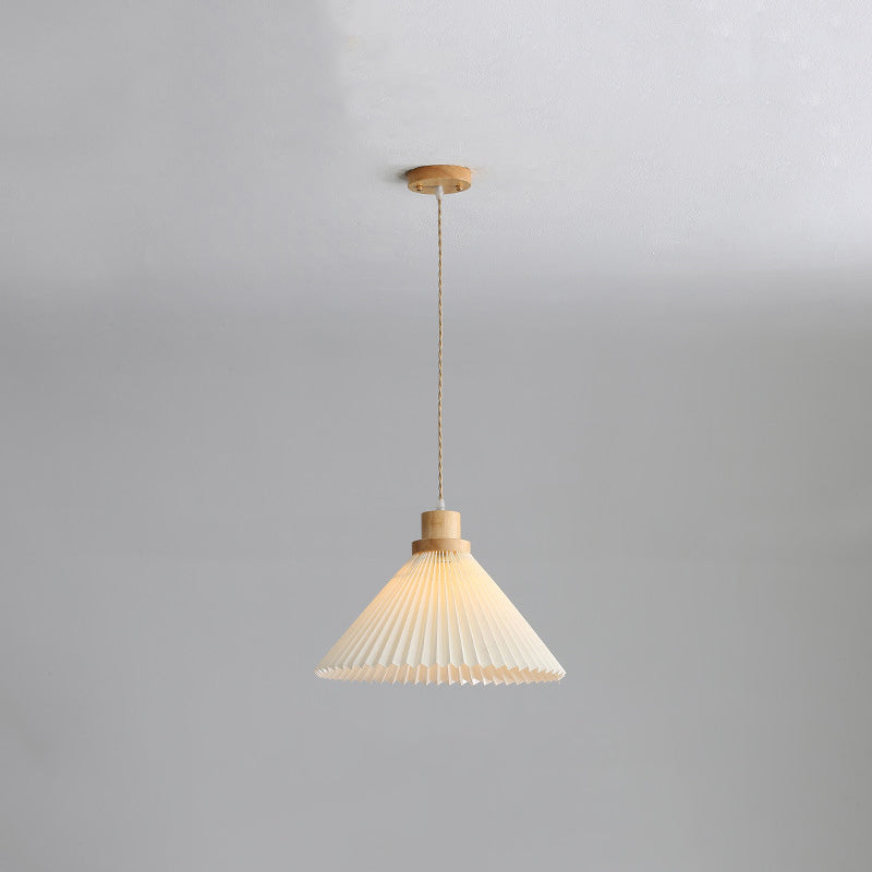 Ozawa Pendant Light Umbrella Shape Art, Wood, White, Bedroom