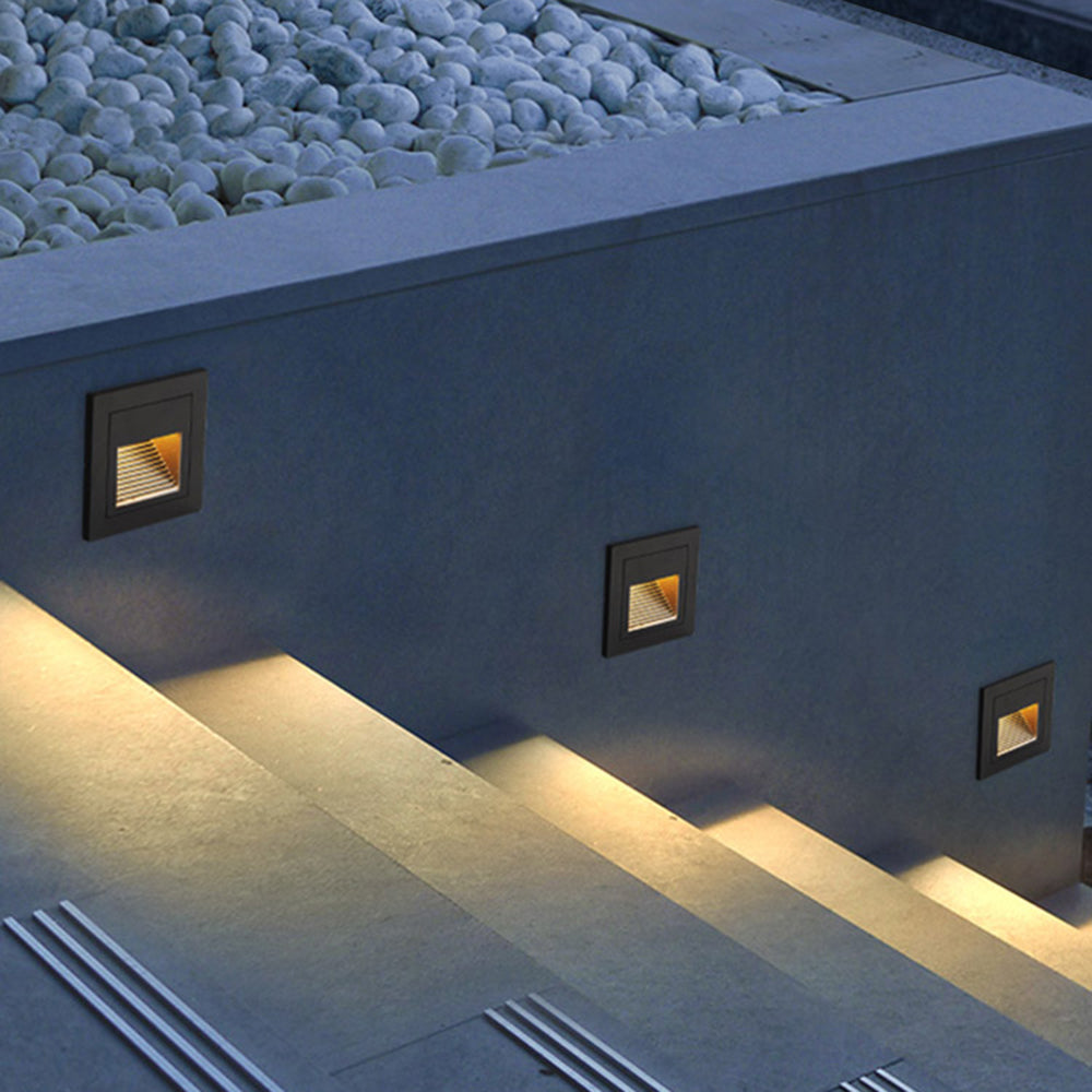 Orr Modern Metal Square Outdoor Deck/Step Light, Black