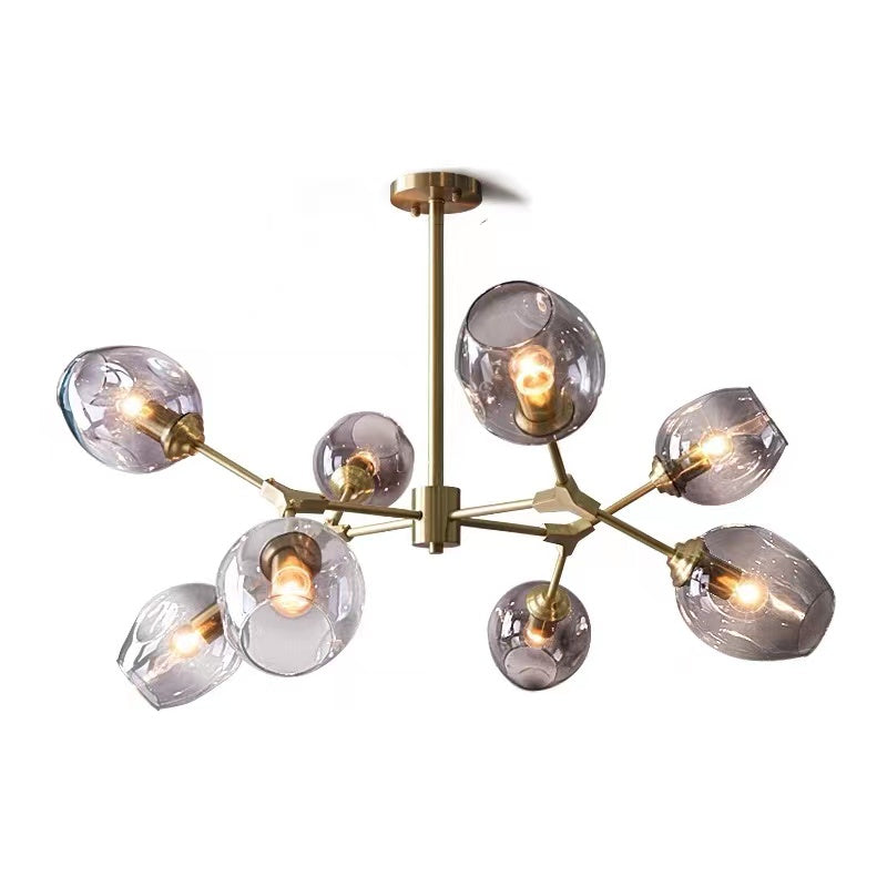 Valentina Modern Bubble Metal Pendant Light, Black/Gold