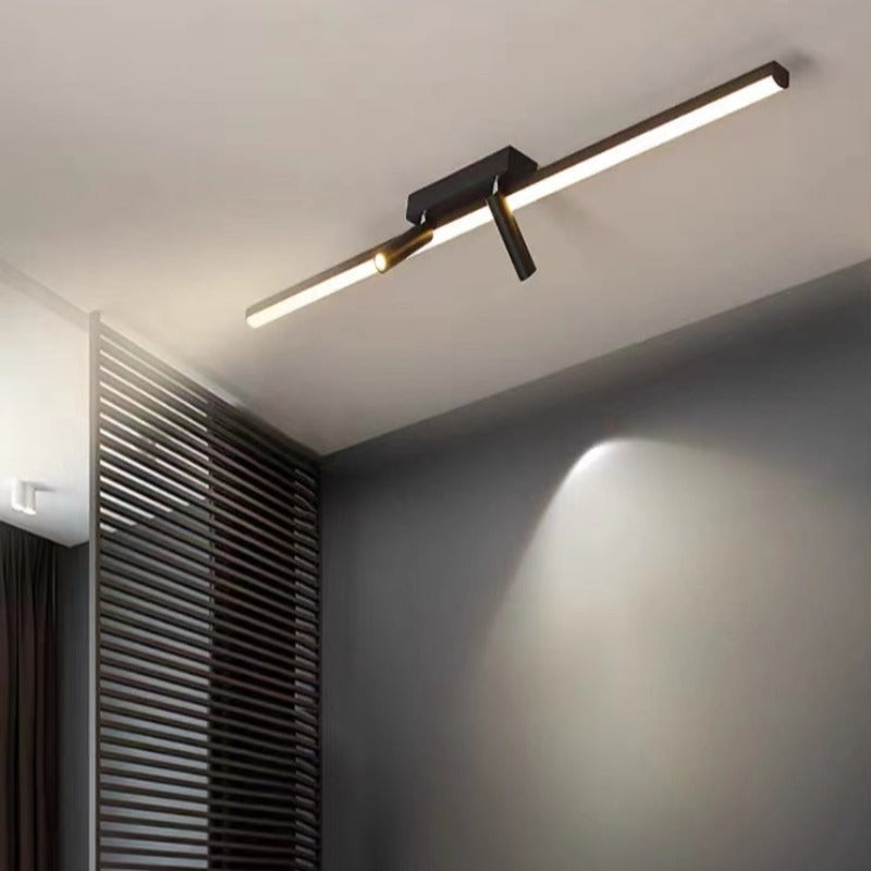 Haney Simple Metal Linear LED Ceiling Light Spotlight Black