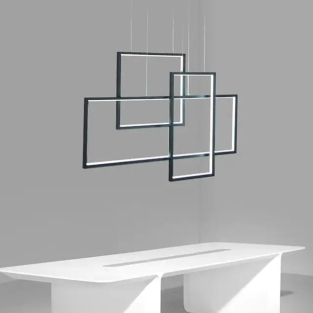 LED Square Geometric Pendant Light for Living Room & Dining Room