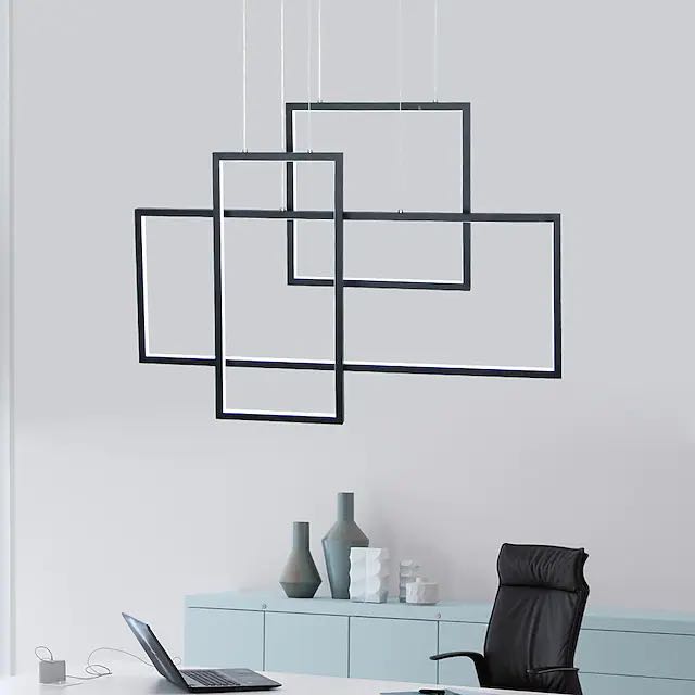 LED Square Geometric Pendant Light for Living Room & Dining Room