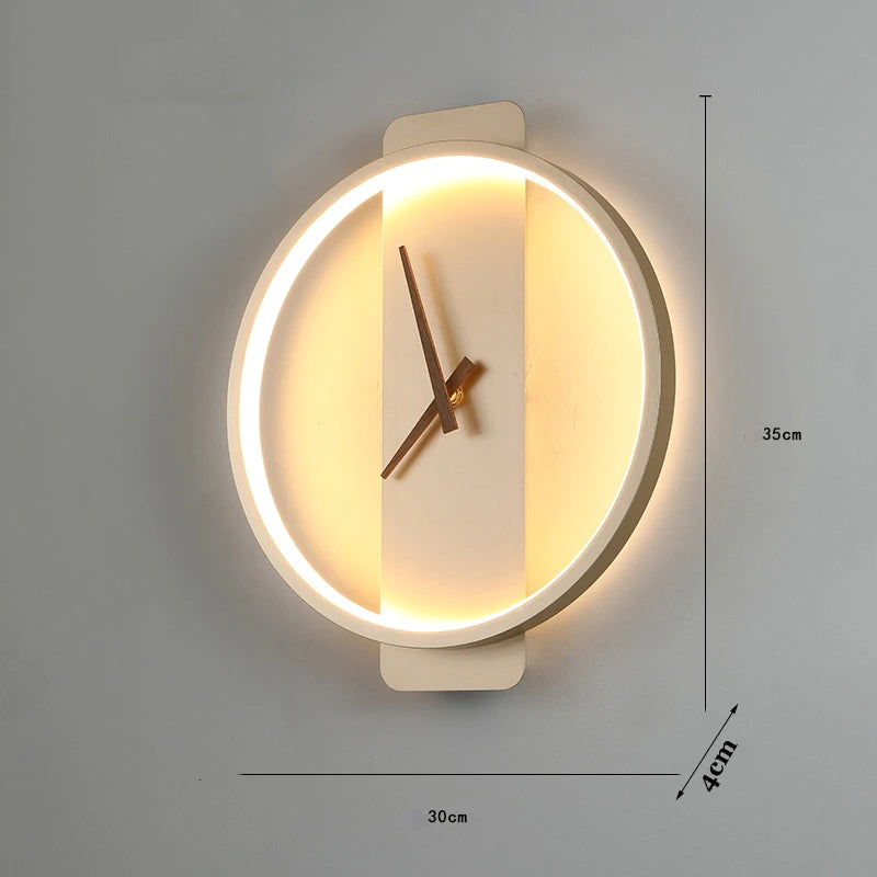 Morandi Nielsen Square Clock Metal & Acrylic Wall Lamp, Gold