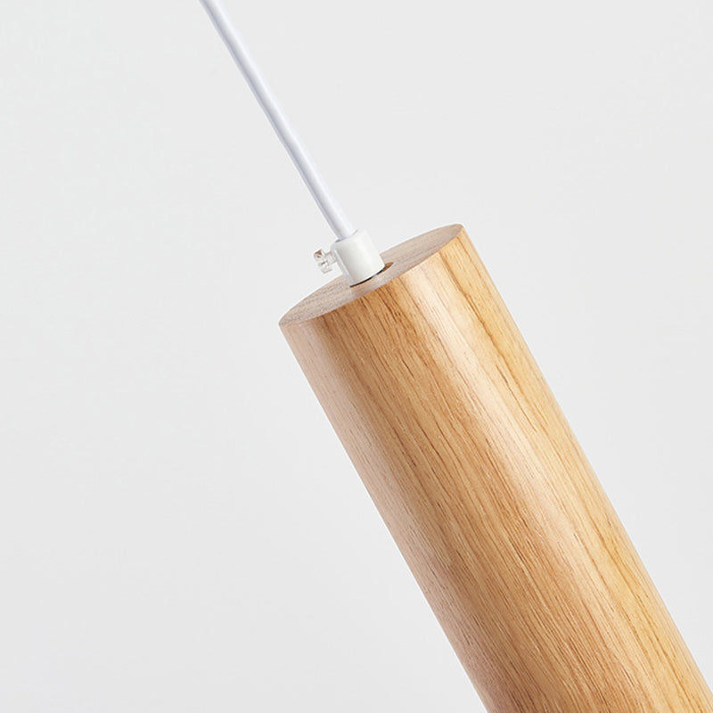 Ozawa Cylindrical Wood Pendant Light, for Bedroom & Kitchen Island
