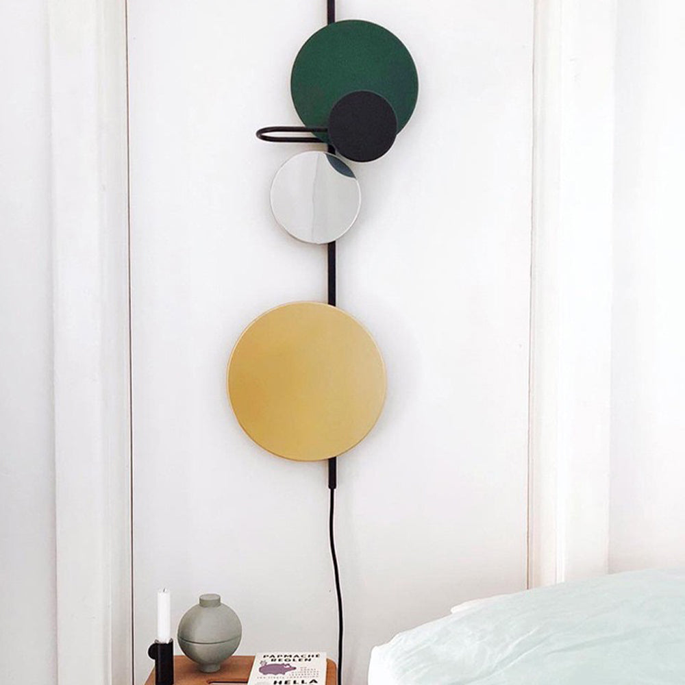 Emyr Modern Art Deco Circular Colorful Metal Wall Lamp