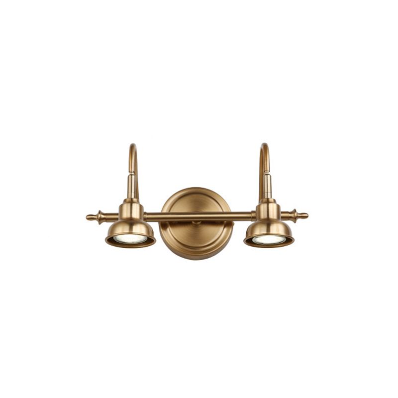 Eryn Vintage Round Arc Vanity Wall Lamp, Gold, Bedroom