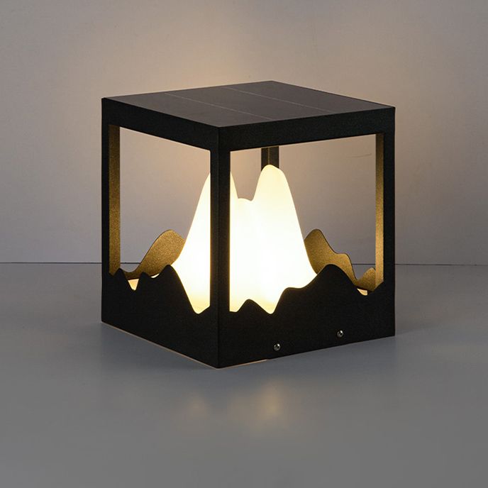 Riley Modern LED Mountain Metal Outdoor Lamp,  Black