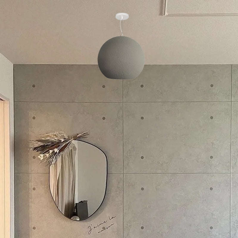 Byers Simple Ball Shape Metal Pendant Light, White/Grey