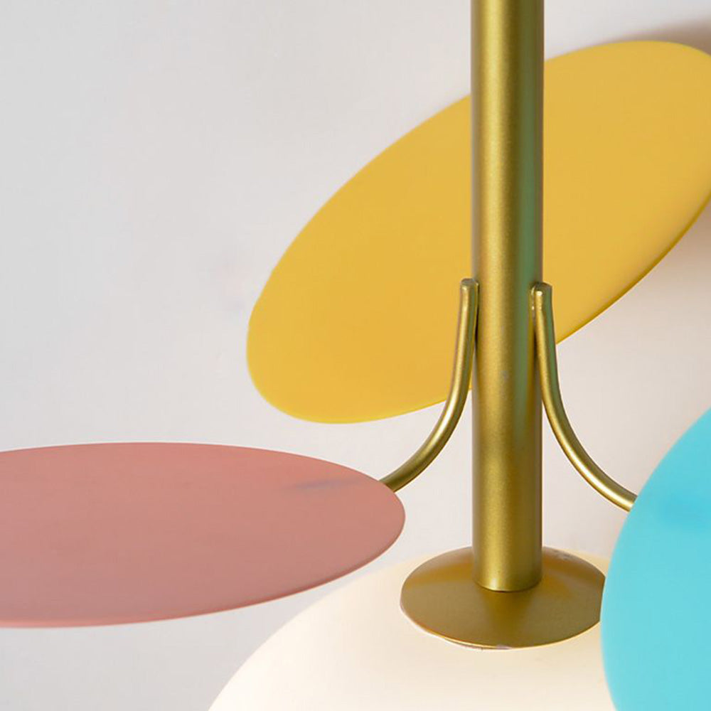 Jevon Art Deco Globe Pendant Light, Multi-Color/White, Metal/Glass