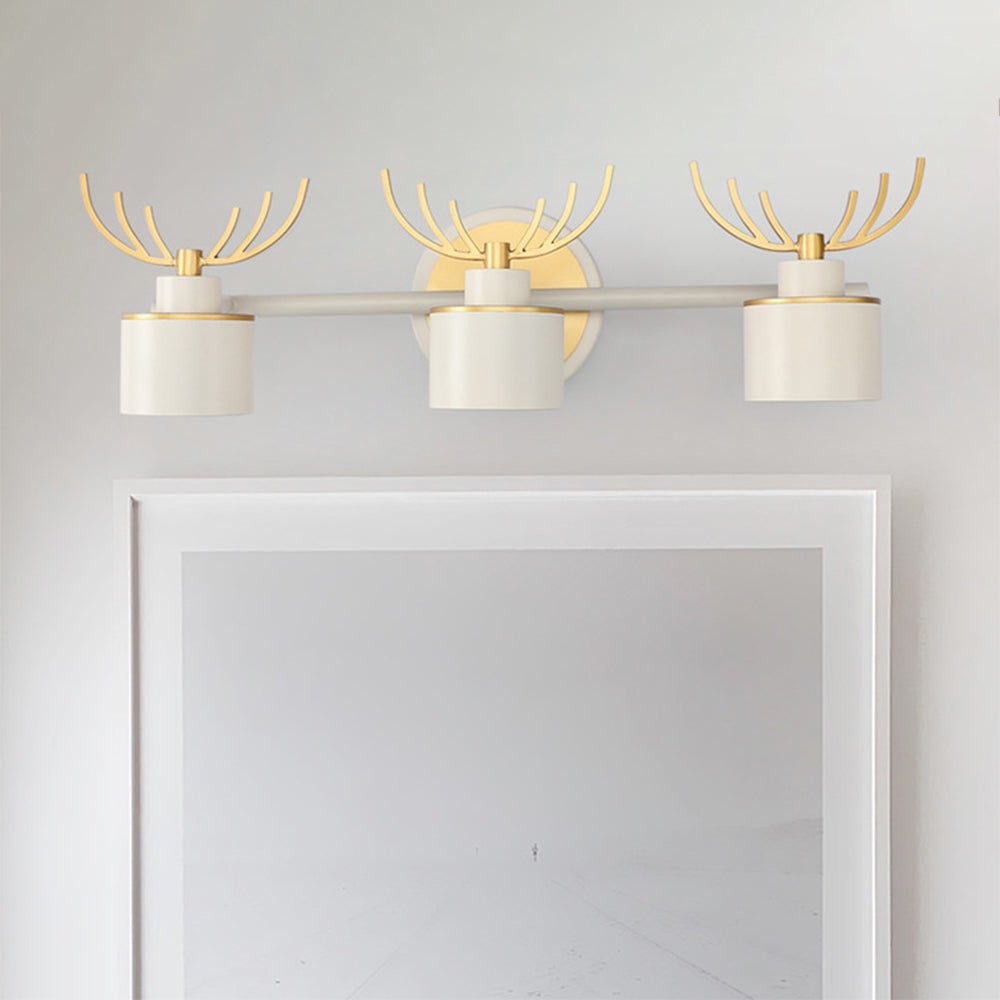 Leigh Modern Deer Metal/Acrylic Wall Lamp, Gold & White, Bathroom