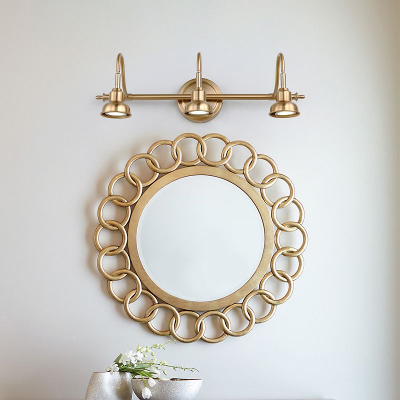 Eryn Vintage Round Arc Vanity Wall Lamp, Gold, Bedroom