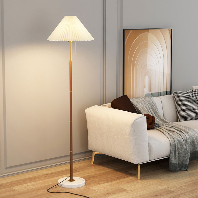 Ozawa Modern Pleated Metal Fabric Floor Lamp