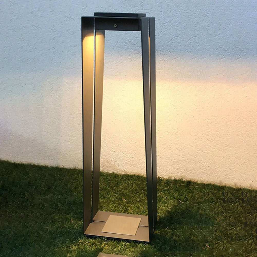 Orr Minimalist Cuboid Solar/Rechargeable Outdoor Floor Lamp, Black