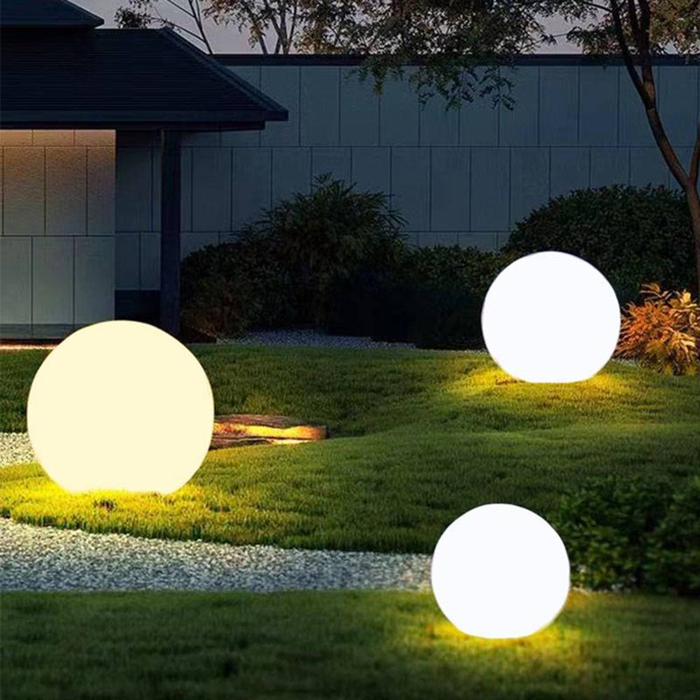 Elif Minimalist Globe LED Outdoor Light, Resin, White