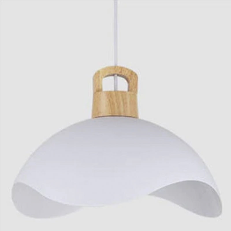 Morandi Colorful Shade Single Pendant Lights, Wood & Metal