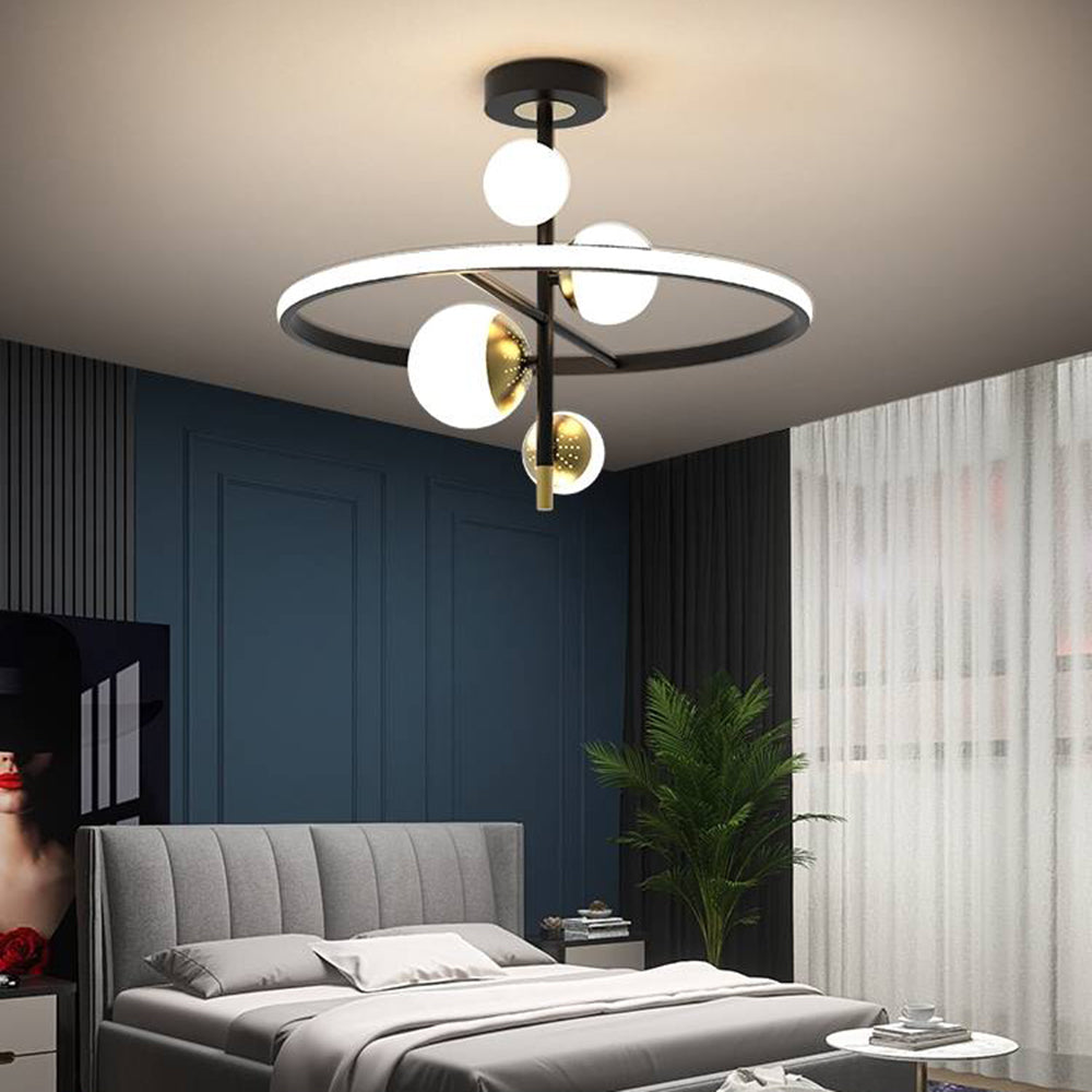 Valentina Semi-Flush Mount Ceiling Light, Gold & Black, 2 Style