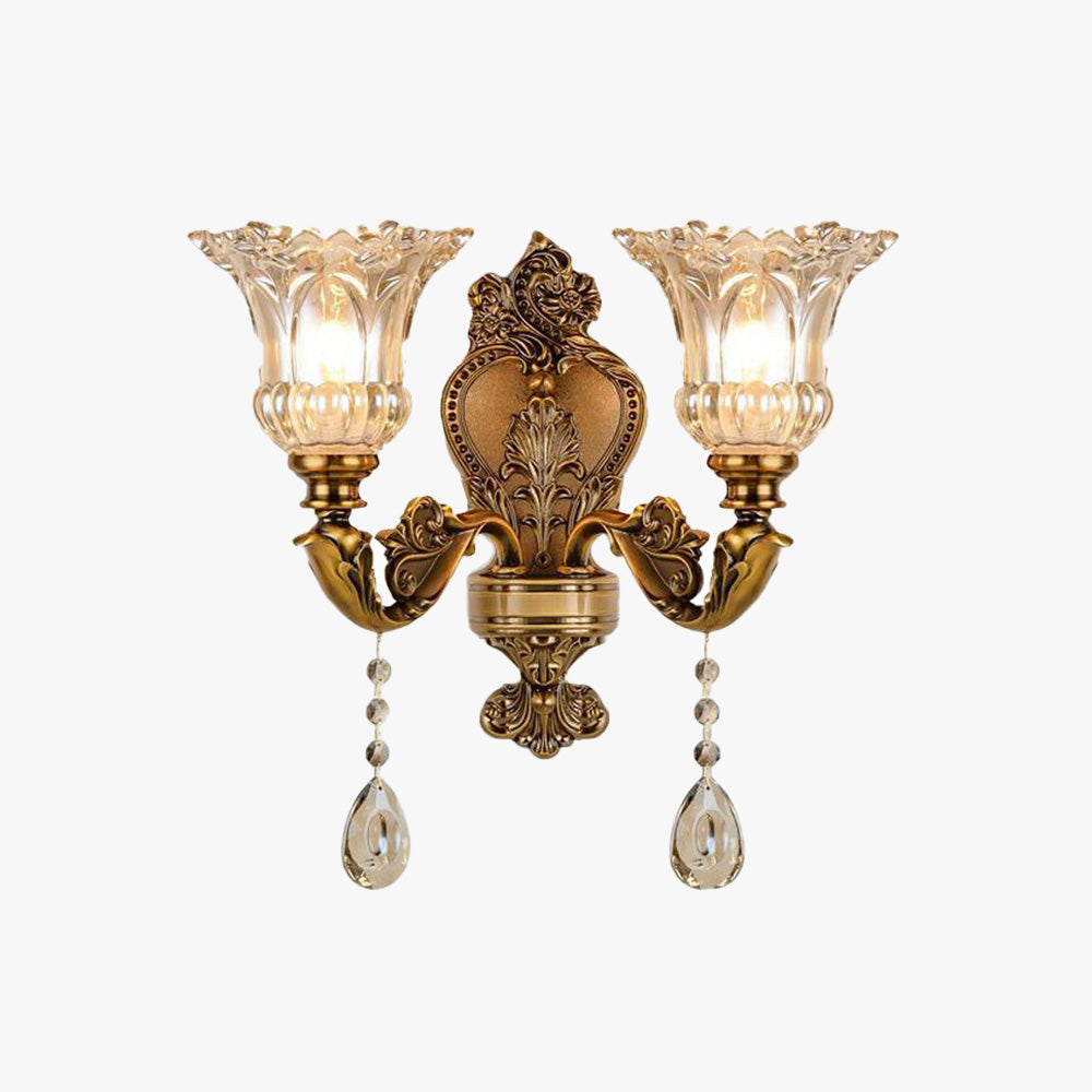 Félicie Vintage Flor Metal/Glass Wall lamp, Gold