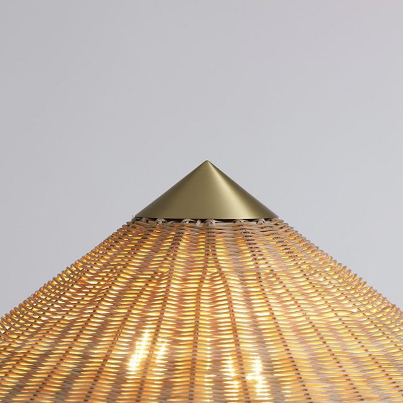 Muto Modern Metal Fabric Rattan Floor Lamp