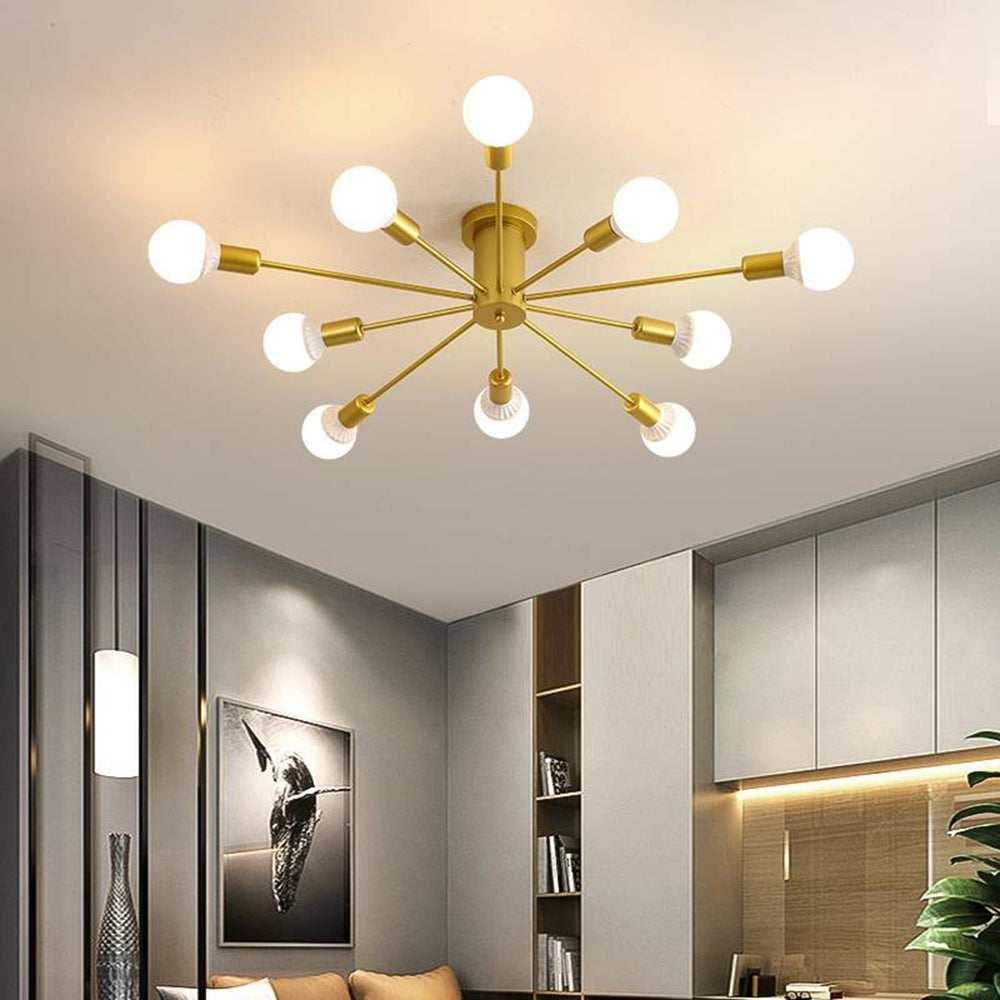 Alessio Modern Simple Flush Mount Ceiling Light, 6/8/10 Heads