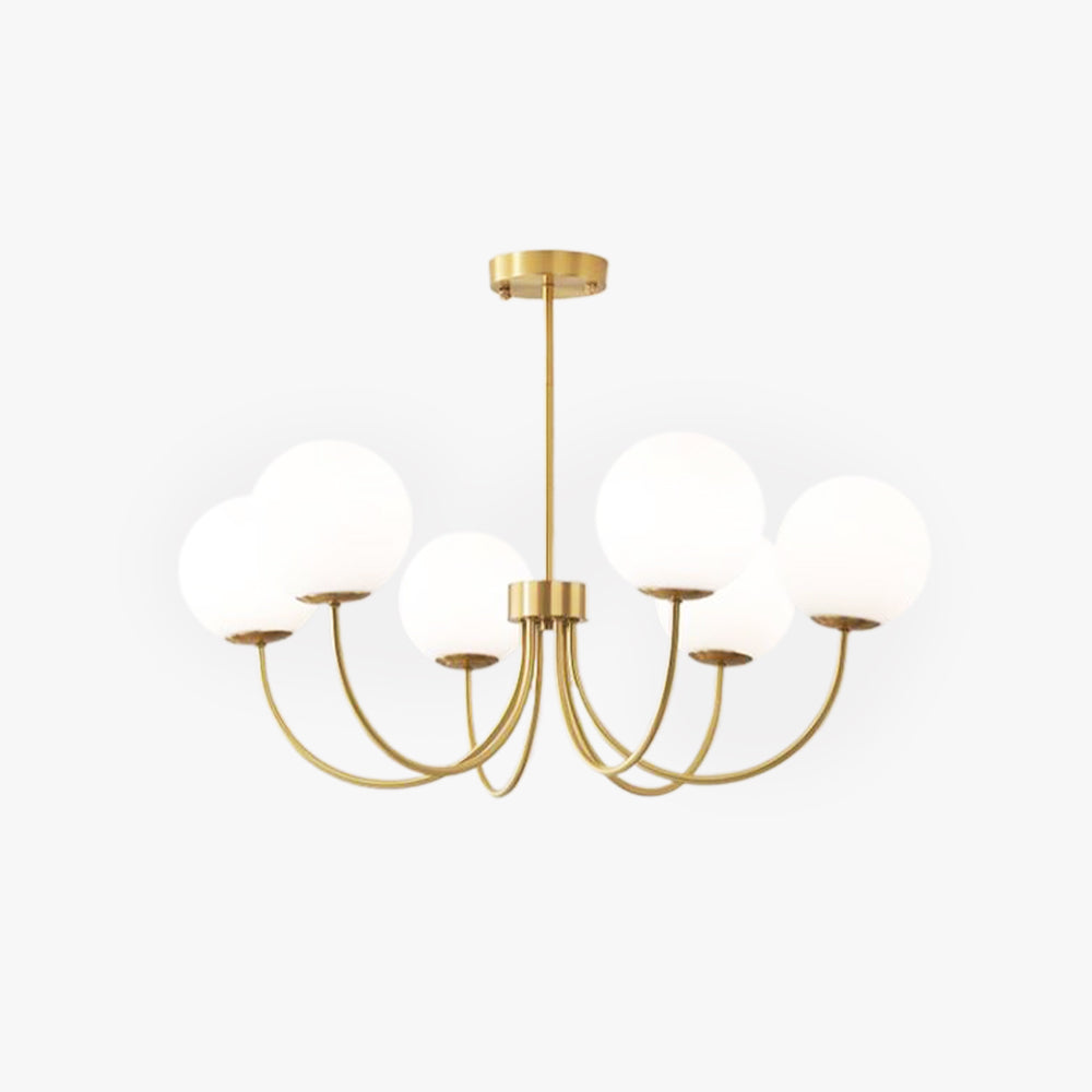 Valentina Modern Ball Bubble Metal/Glass Chandelier, Gold