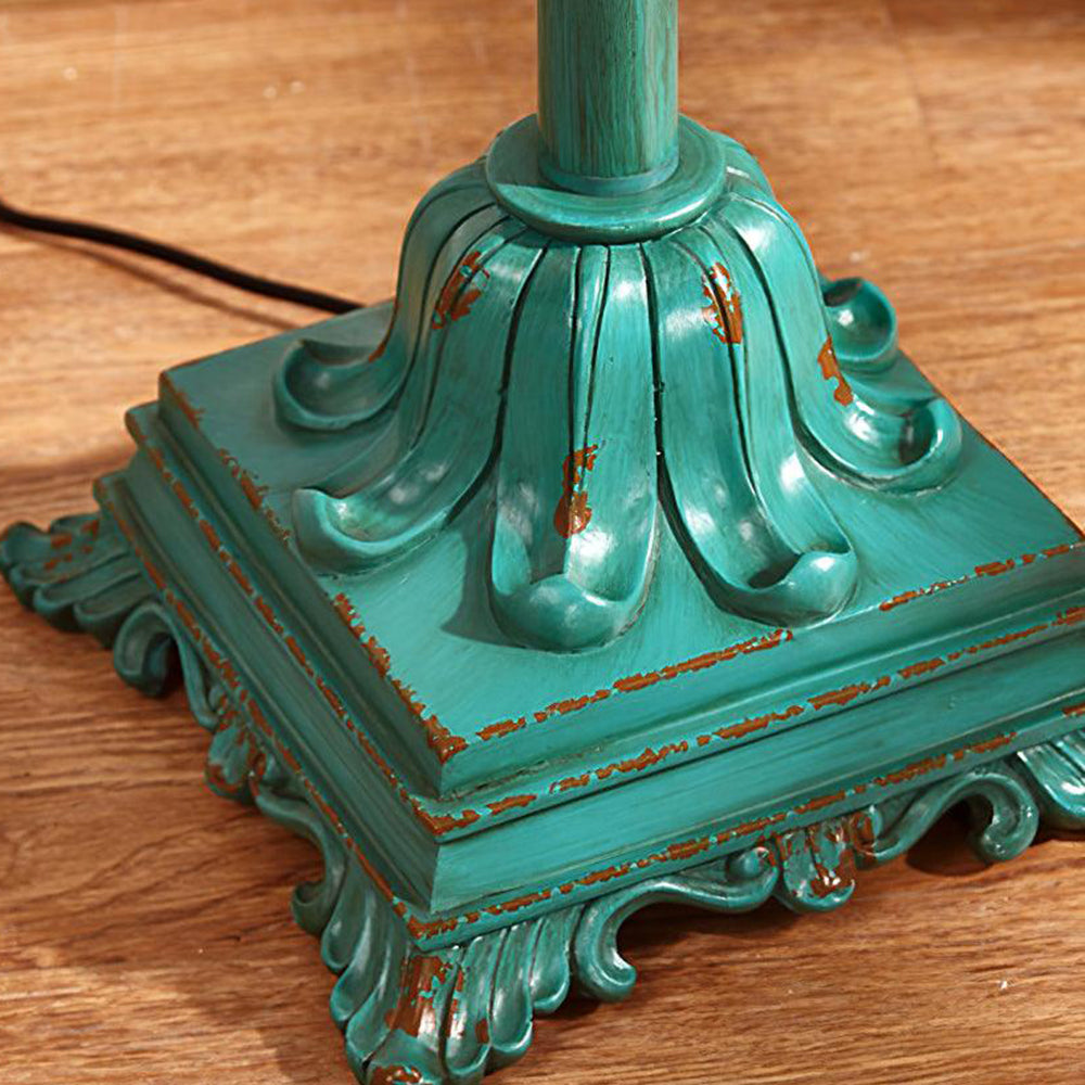 Eryn Floor Lamp Table Vintage, Metal/Resin, Green, Living Room