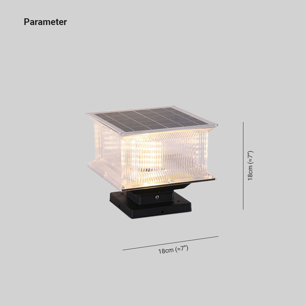 Riley Contemporary LED Rectangular Metal Acrylic Outdoor Lamp, Black