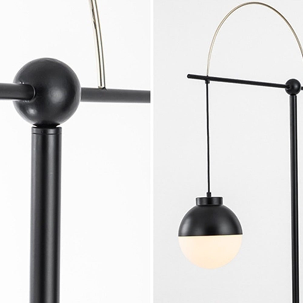Valentina Modern Nordic Curved Bubble Metal/Glass Floor lamp, Black