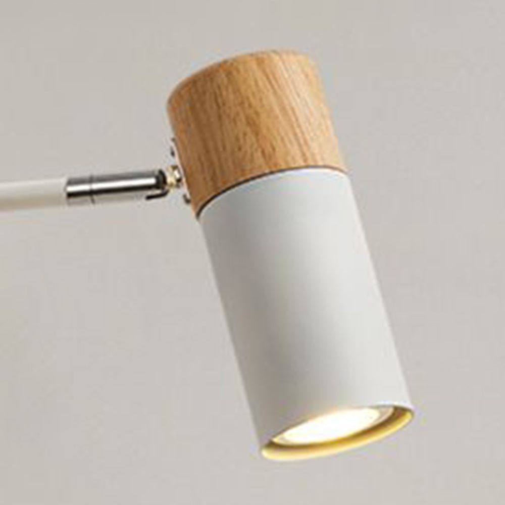 Ozawa Nordic Can Shaped Adjustable Wall Lamp, Metal/Wood, White