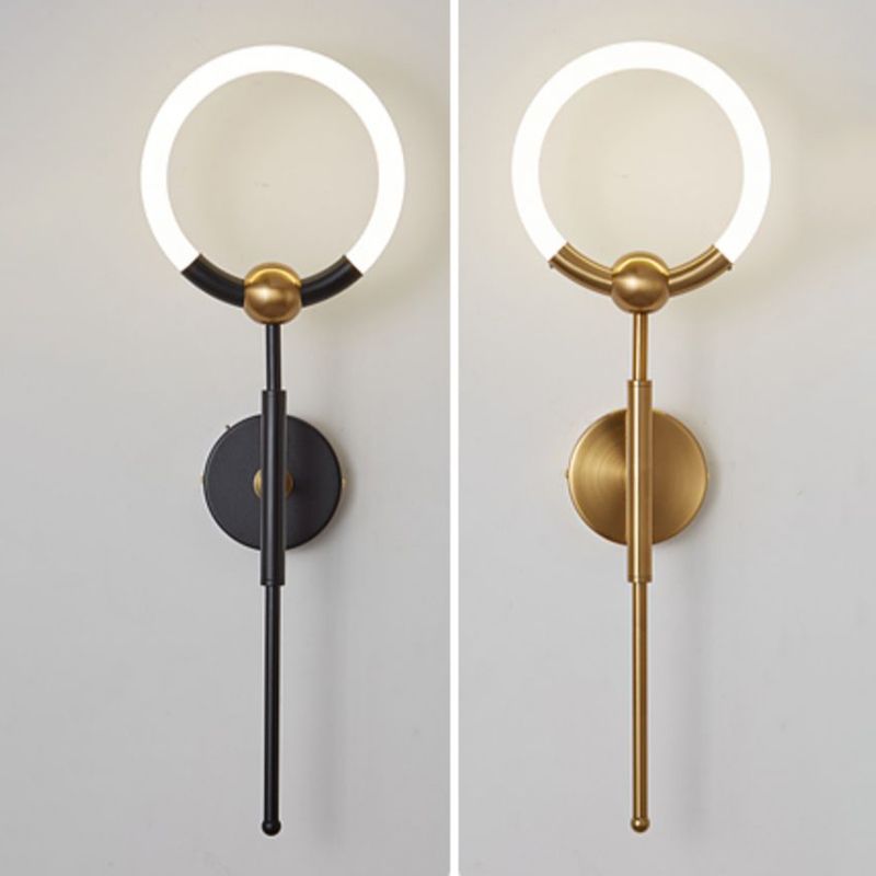 Arisha Modern Ring Vanity Wall Lamp, Black/Gold, Bathroom