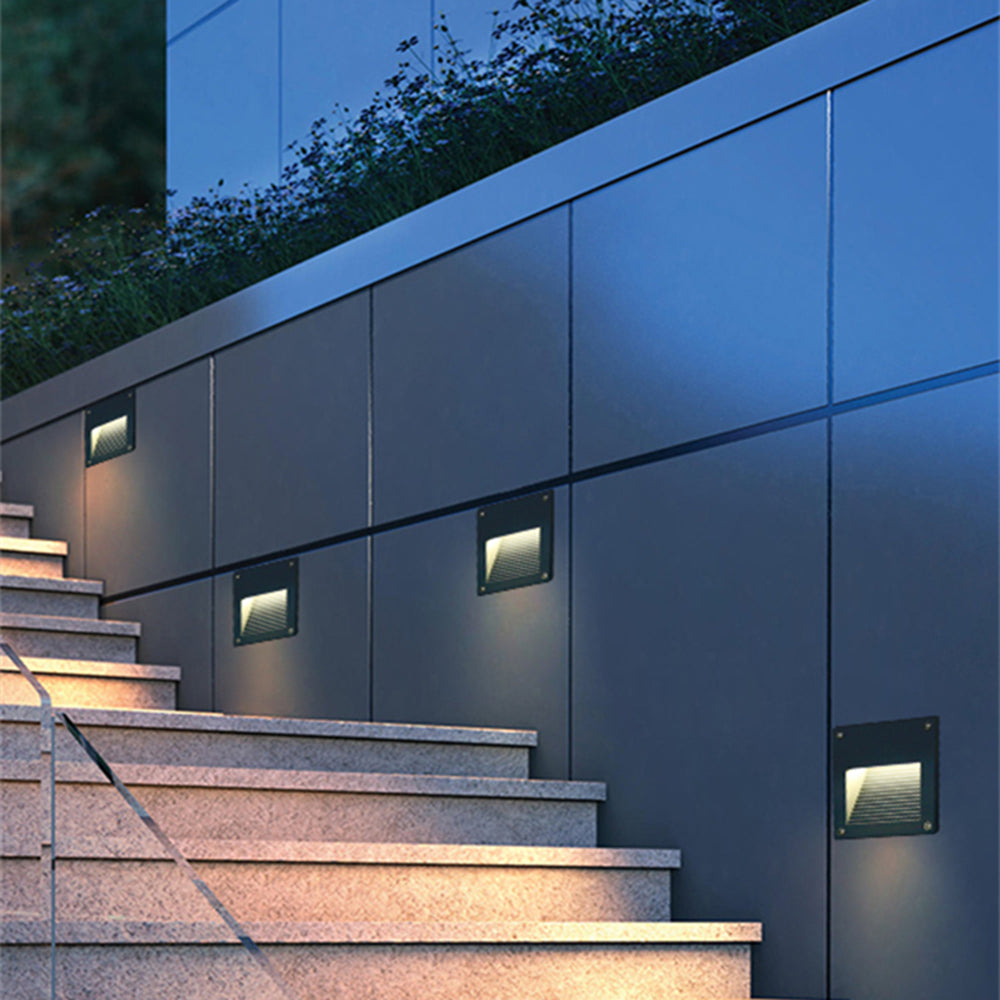 Orr Modern Metal Rectangular Outdoor Deck/Step Light, Grey/Black