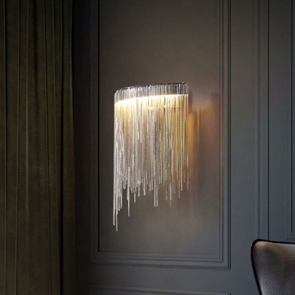 Colon Wall Lamp Decorative/Modern, Tassel Chain, Silver, Living Room