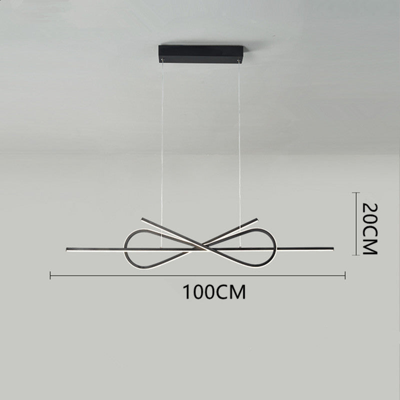 Bouvet Modern Minimalist Nordic Bow-tie Metal Pendant Light, White/Black