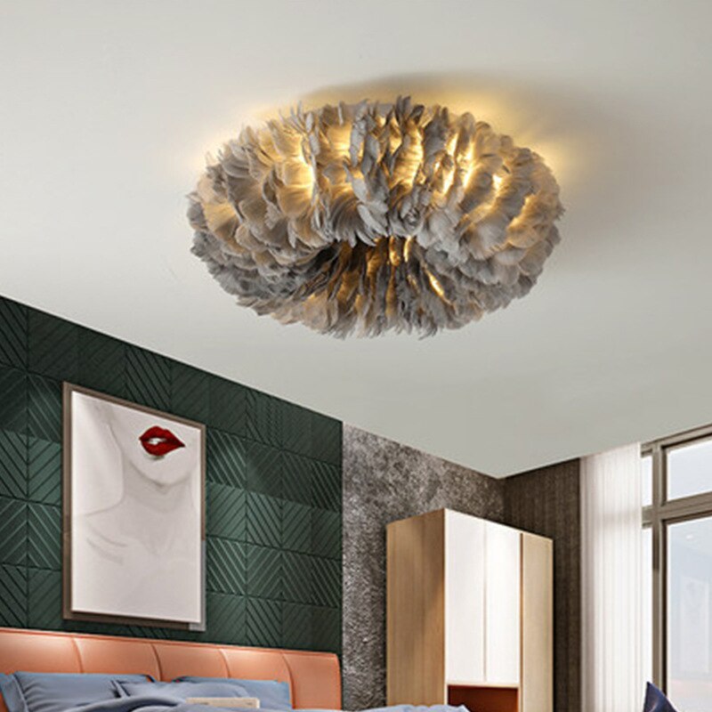 O'Moore Swan Feather Round Ceiling Light