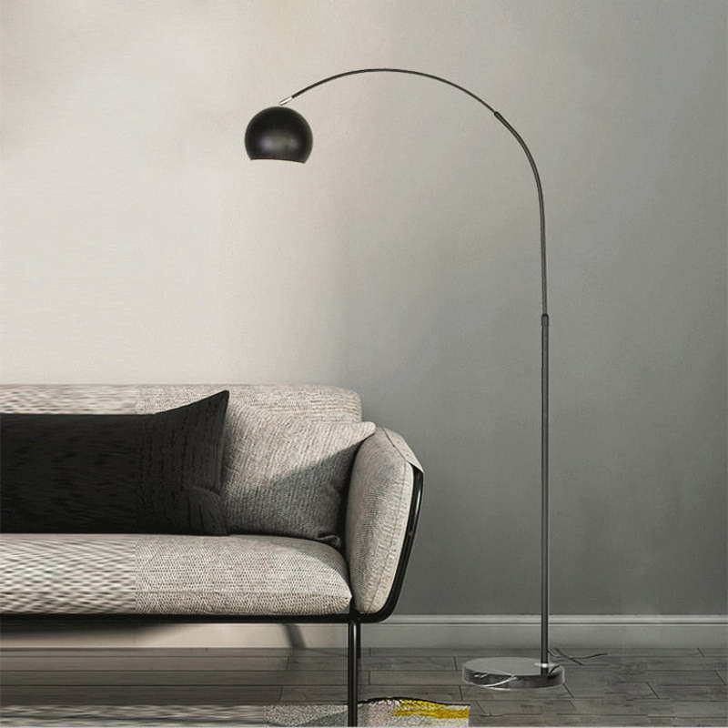 Macaron Modern Fishing 1 Light Arc Floor Lamp, Metal