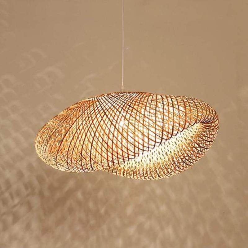 Muto Modern Pendant Light for Dining Room/Kitchen Island, Bamboo