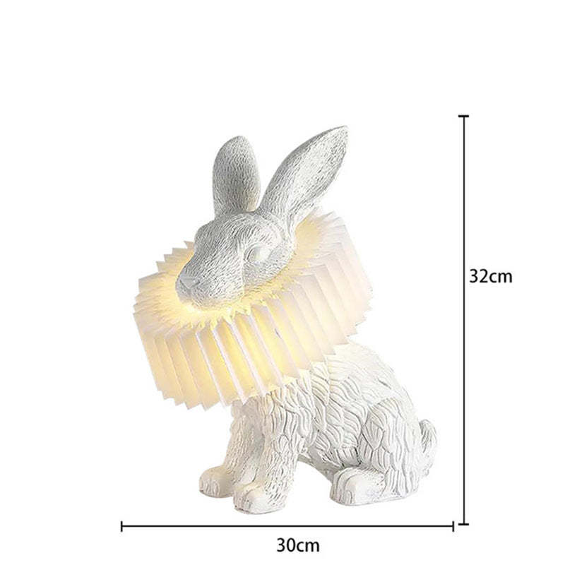 Alice Decorative Modern Rabbit Table Lamp White Resin Bedroom